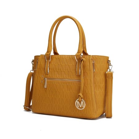 MKF COLLECTION BY MIA K MKF Collection by Mia K MKF-PU7746MS Cairo M Signature Satchel Bag; Mustard MKF-PU7746MS